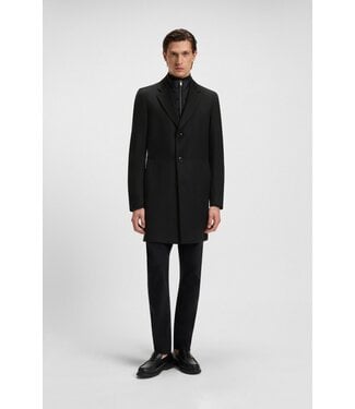 BOSS Slim-Fit Water-Repellent Coat with Detachable Inner