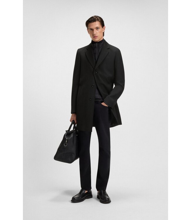 BOSS Manteau Slim en Laine Imperméable avec Intérieur Amovible