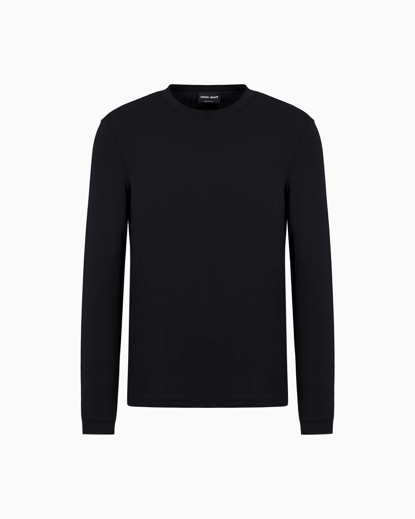Stretch Viscose Jersey Jumper with Crew Neck and Long Sleeves