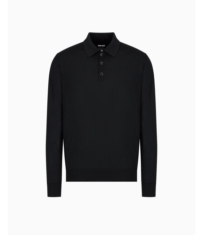 GIORGIO ARMANI Polo à Manches Longues en Laine Vierge