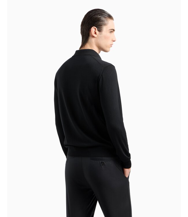 GIORGIO ARMANI Polo à Manches Longues en Laine Vierge