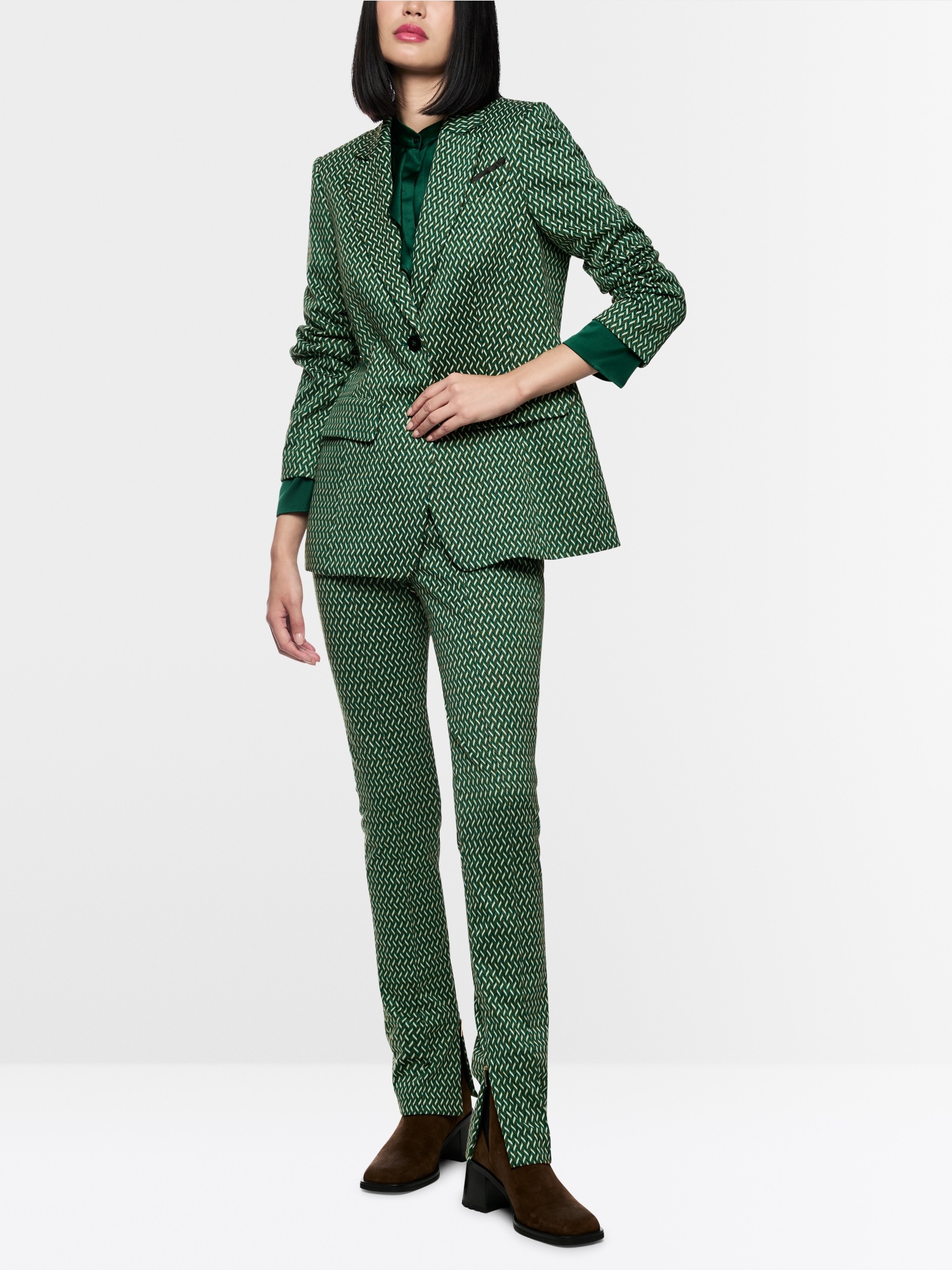 Blazer with Herringbone Pattern