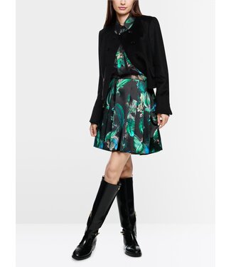 MARC CAIN Short pleated skirt with feather print MARC CAIN Short pleated skirt with feather print