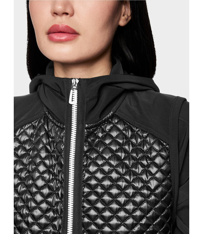 MARC CAIN Bodywarmer with shiny look and hood