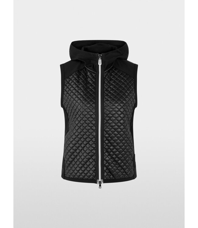 MARC CAIN Bodywarmer with shiny look and hood