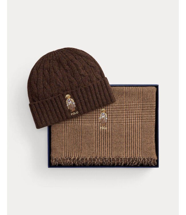 POLO RALPH LAUREN Coffret Cadeau Bonnet & Écharpe en Laine Polo Bear