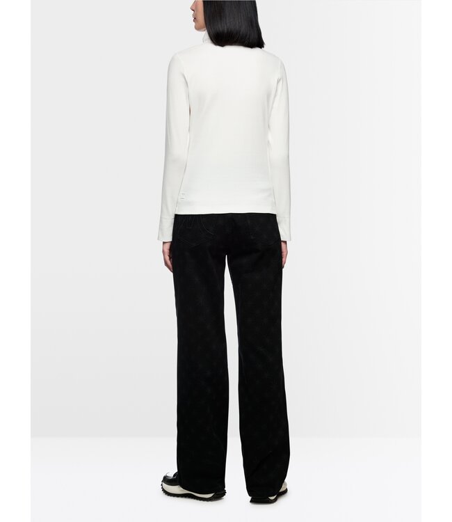 MARC CAIN Ribbed Shirt with Shiny Collar