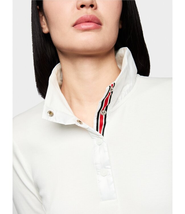 MARC CAIN Ribbed Shirt with Shiny Collar