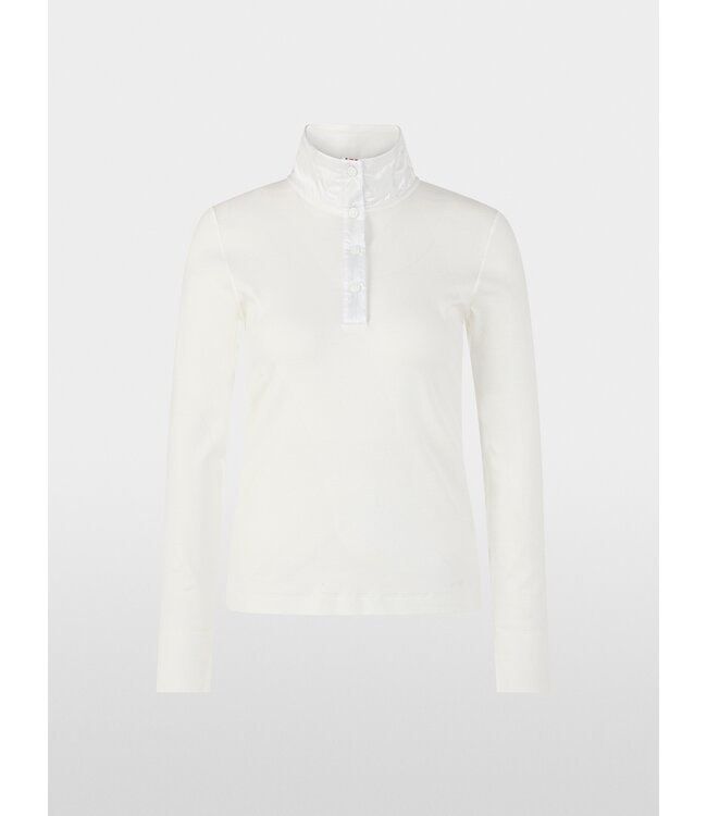 MARC CAIN Ribbed Shirt with Shiny Collar
