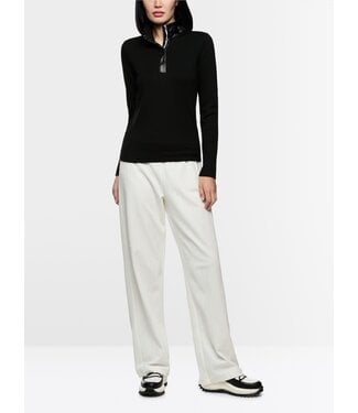 MARC CAIN Ribbed shirt with shiny collar