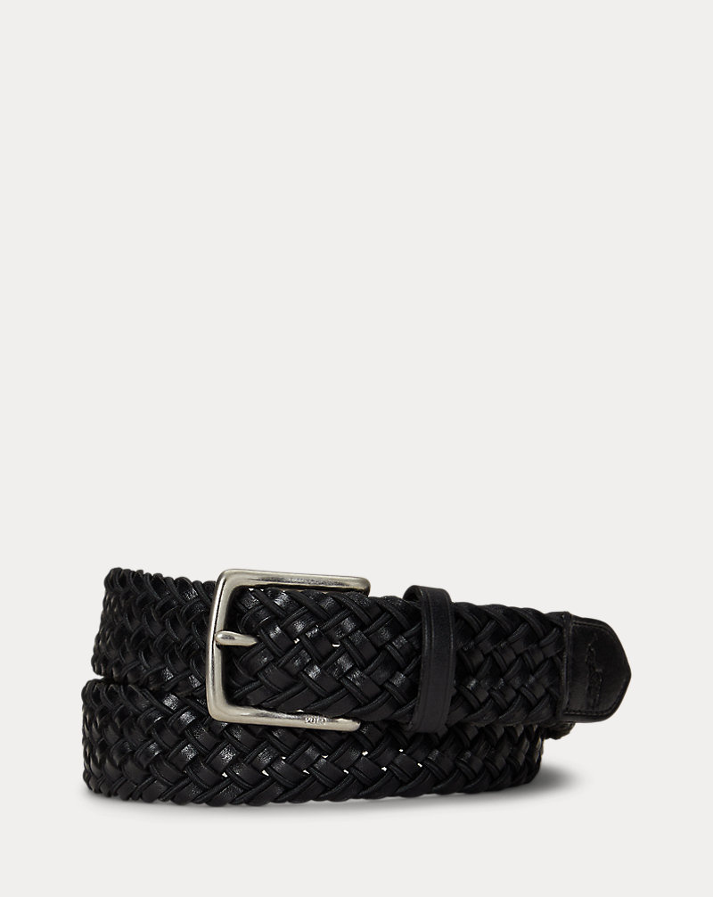 Leather & Braided Cord Woven Belt
