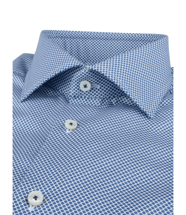 STENSTROMS  Navy Patterned Twill Shirt