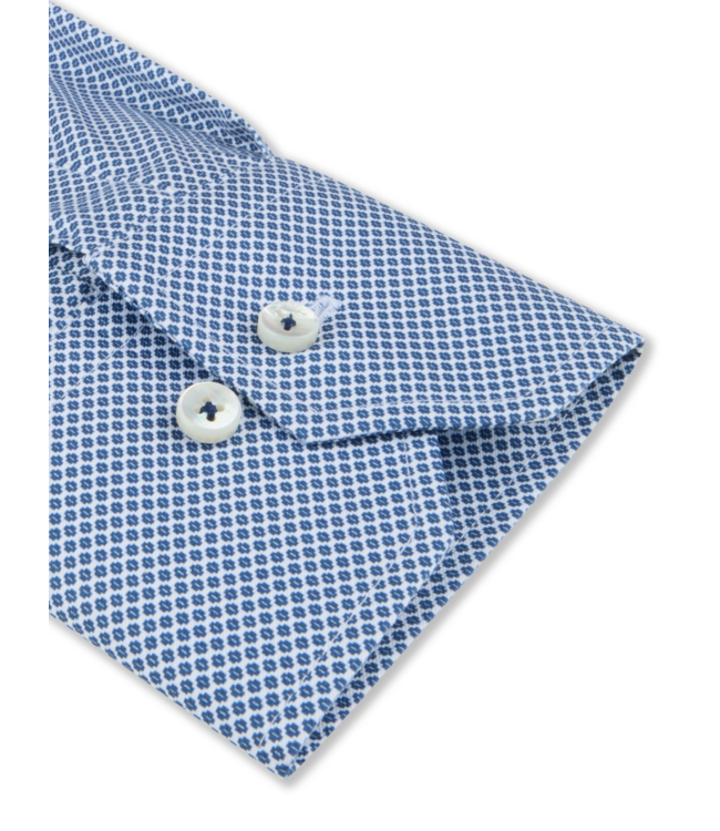 STENSTROMS  Navy Patterned Twill Shirt