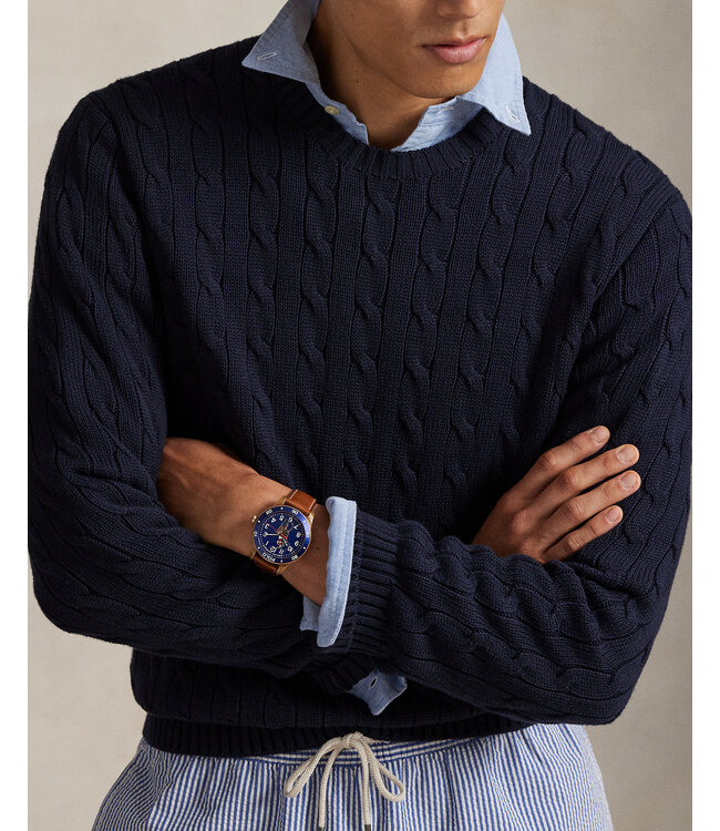 POLO RALPH LAUREN Cable-Knit Cotton Crewneck Sweater