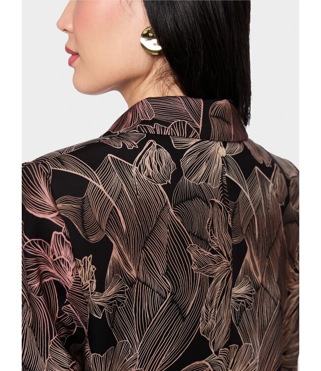 MARC CAIN Blazer with Floral Print in Scuba Jersey