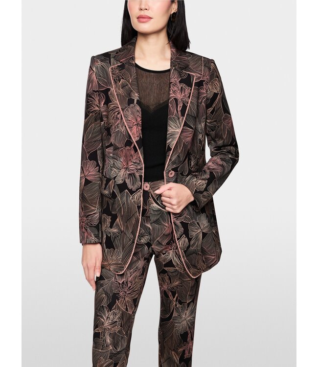 MARC CAIN Blazer with Floral Print in Scuba Jersey