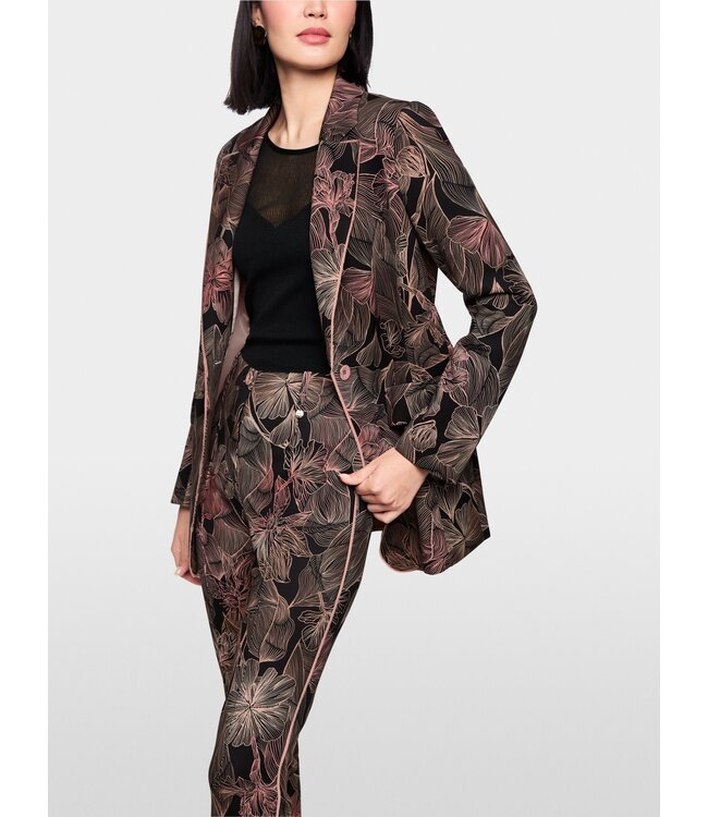 MARC CAIN Blazer à Imprimé Floral en Jersey Scuba