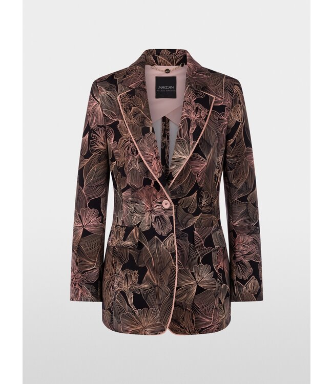MARC CAIN Blazer with Floral Print in Scuba Jersey