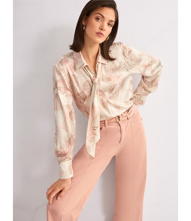 MARC CAIN Blouse à Nœud en Mélange de Soie