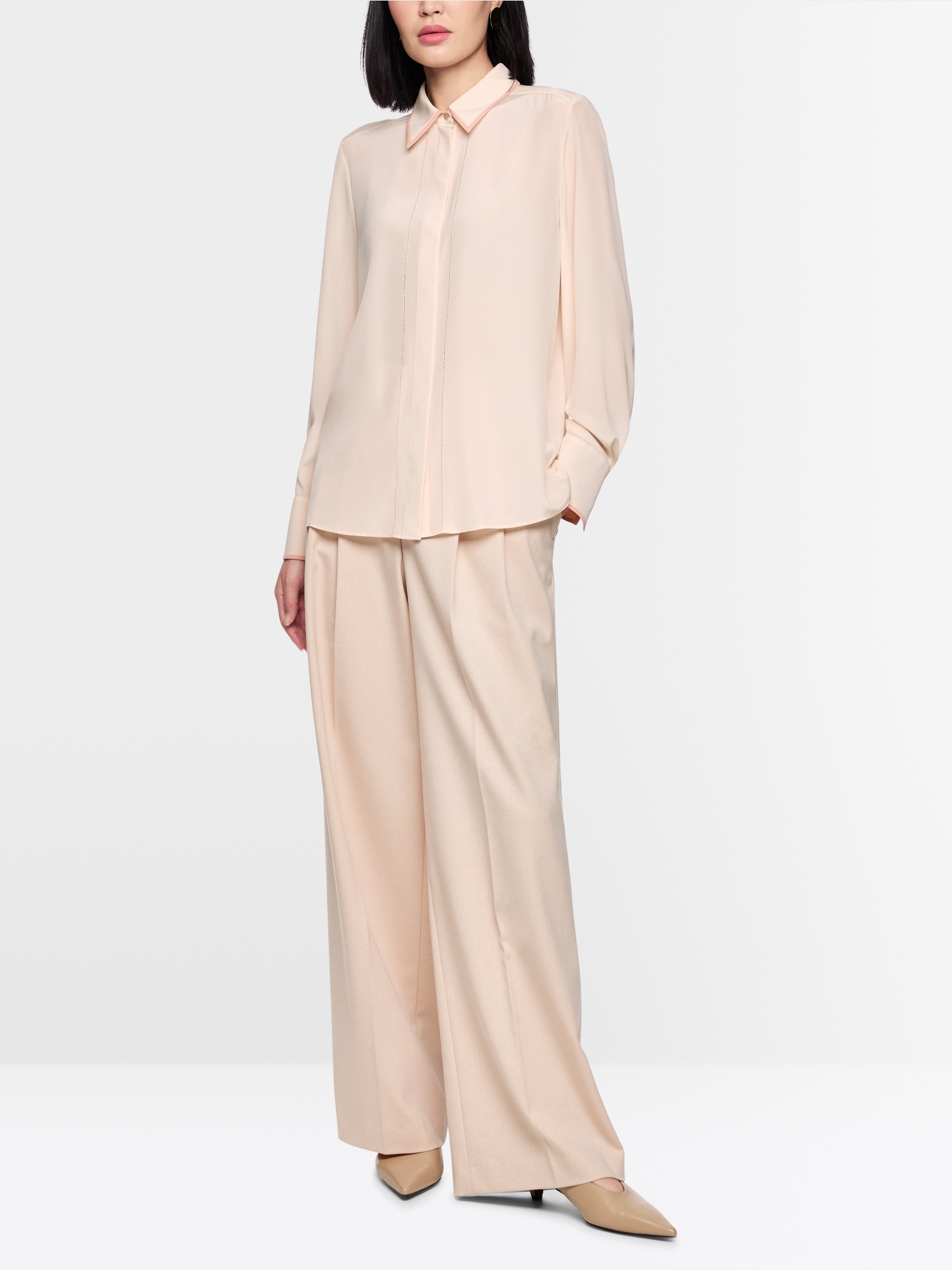 Pure Silk Shirt Collar Blouse