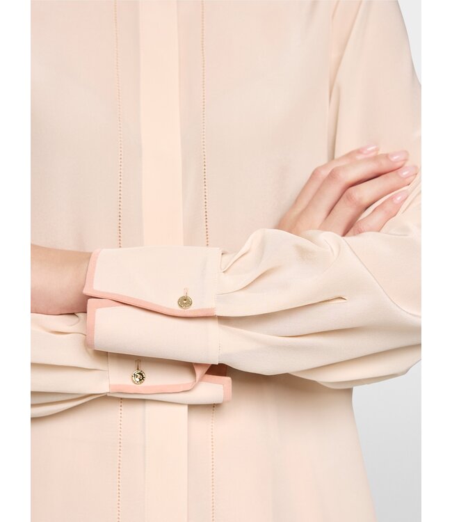 MARC CAIN Pure Silk Shirt Collar Blouse