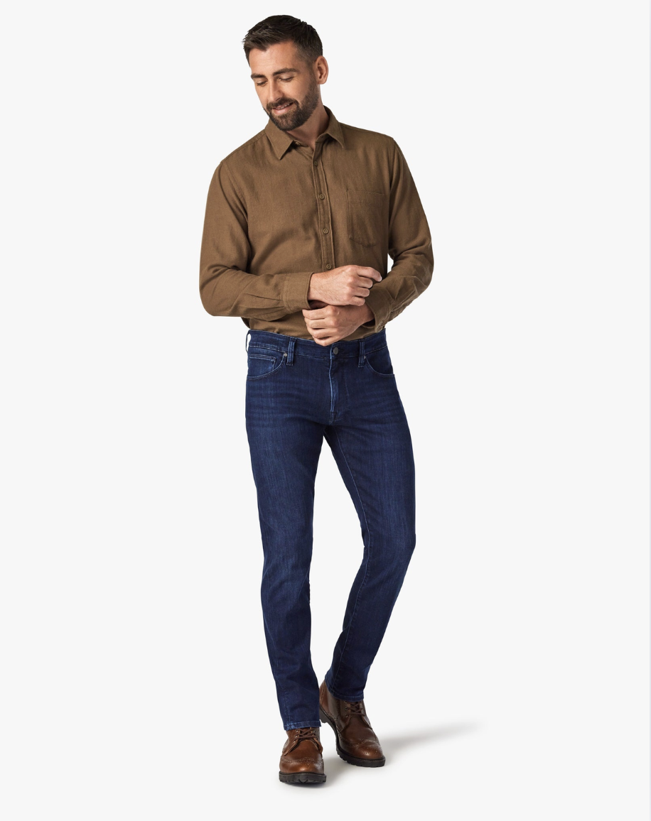 Cool Tapered Leg Jeans In Dark Midnight Brushed Urban