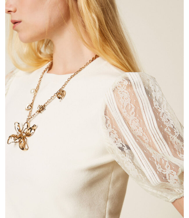 TWINSET Manches Courtes avec Dentelle