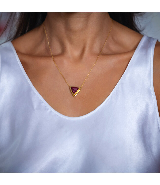 RM KANDY Collier Pendentif Rubis