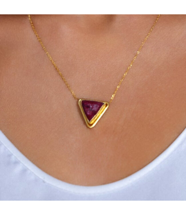 RM KANDY Collier Pendentif Rubis