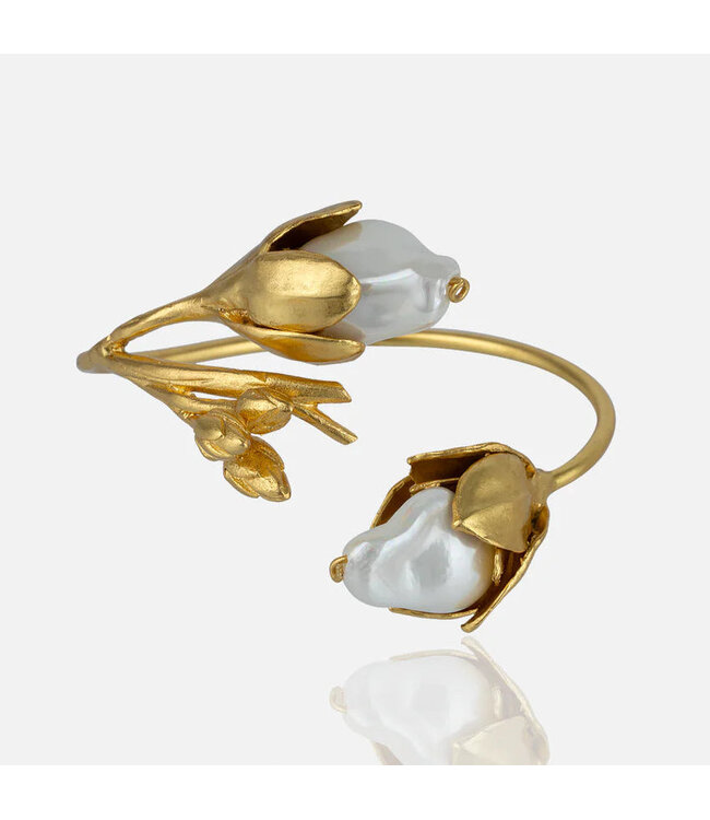 RM KANDY Bracelet Manchette Floral en Perles