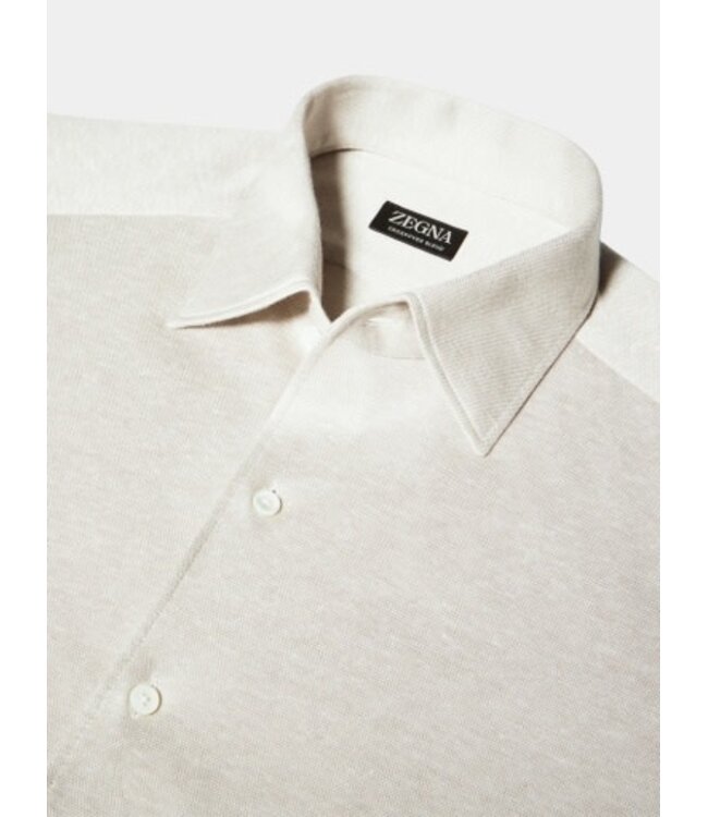 ZEGNA Chemise en soie, lin et coton