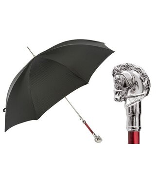 PASOTTI Elegant Umbrella with Silver Horse Handle