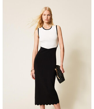 TWINSET Long Two-Tone Knit Dress