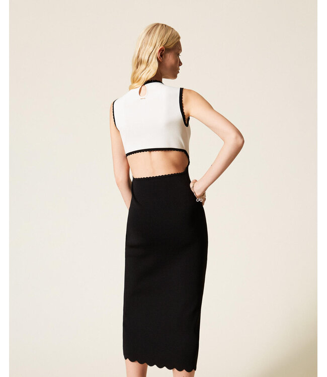 TWINSET Long Two-Tone Knit Dress