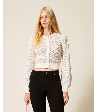 TWINSET Cardigan Motif Losange avec Perles