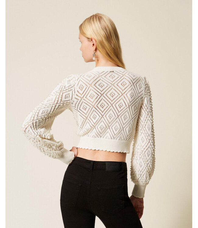 TWINSET Cardigan Motif Losange avec Perles