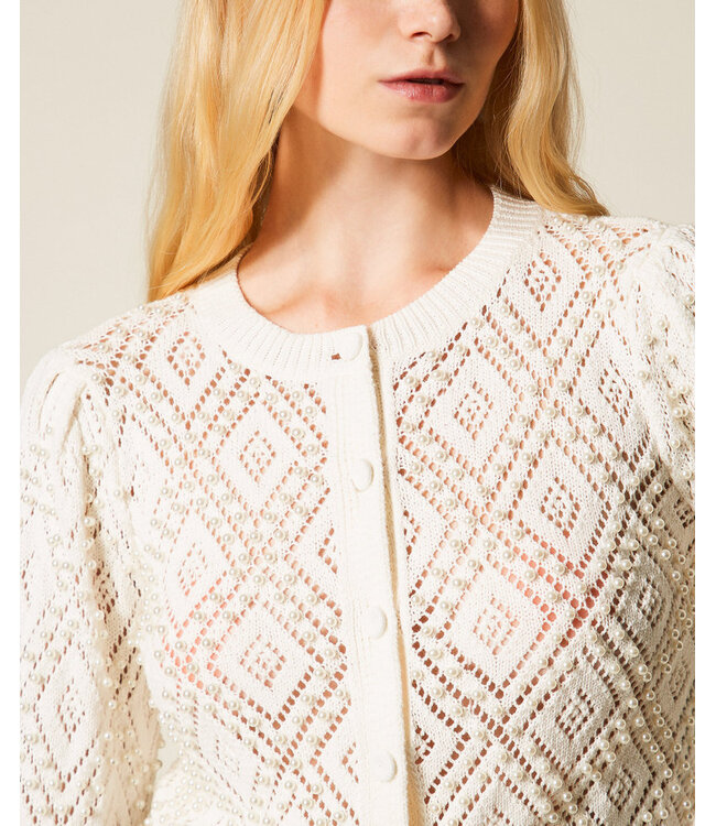 TWINSET Cardigan Motif Losange avec Perles