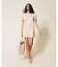 TWINSET Short Linen Blend Dress with Embroidery