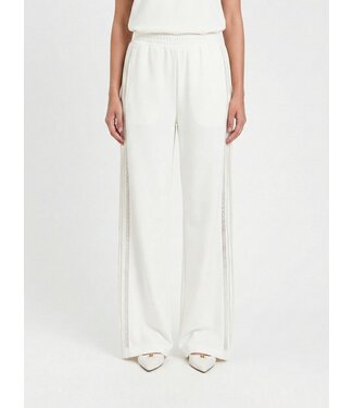 TWINSET Jupe Classique Plissée en Mélange de Viscose avec Dentelle