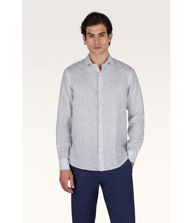 Chemise en Lin Motif Shark Paisley