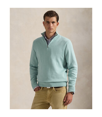 POLO RALPH LAUREN Pull en Coton à Col Montant Demi-Zip