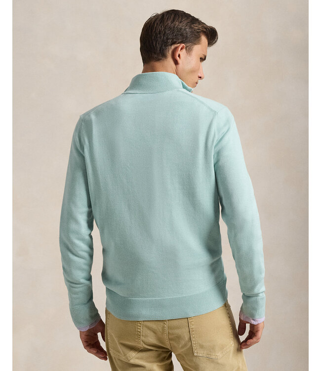 POLO RALPH LAUREN Pull en Coton à Col Montant Demi-Zip