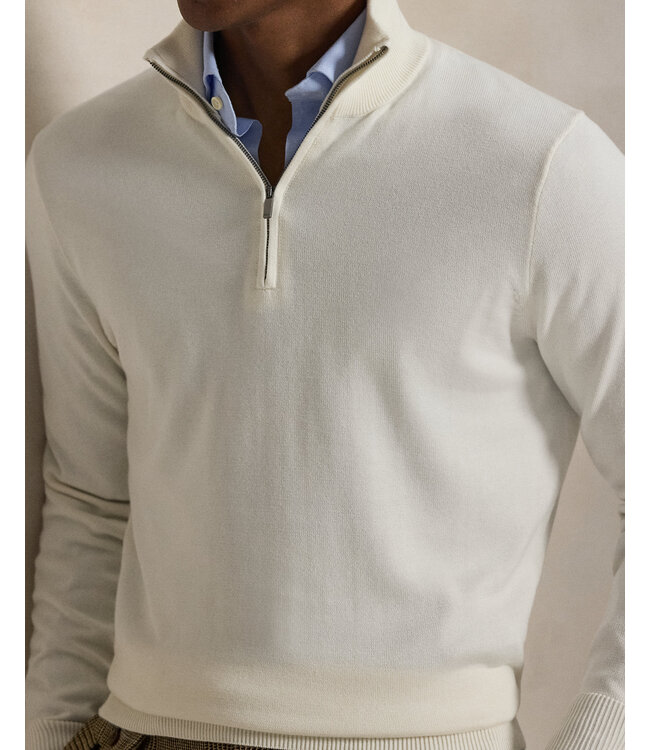 POLO RALPH LAUREN Pull en Coton à Col Montant Demi-Zip