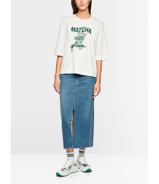 MARC CAIN T-shirt imprimé matcha « Rethink Together »
