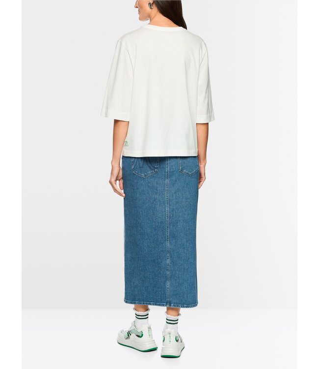 MARC CAIN ‘Rethink Together’ Matcha Print Shirt