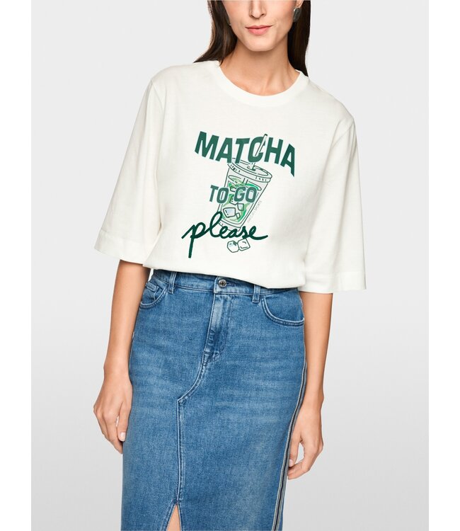 MARC CAIN ‘Rethink Together’ Matcha Print Shirt