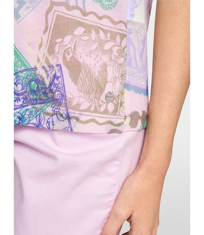 MARC CAIN Sleeveless knitted top with stamp print