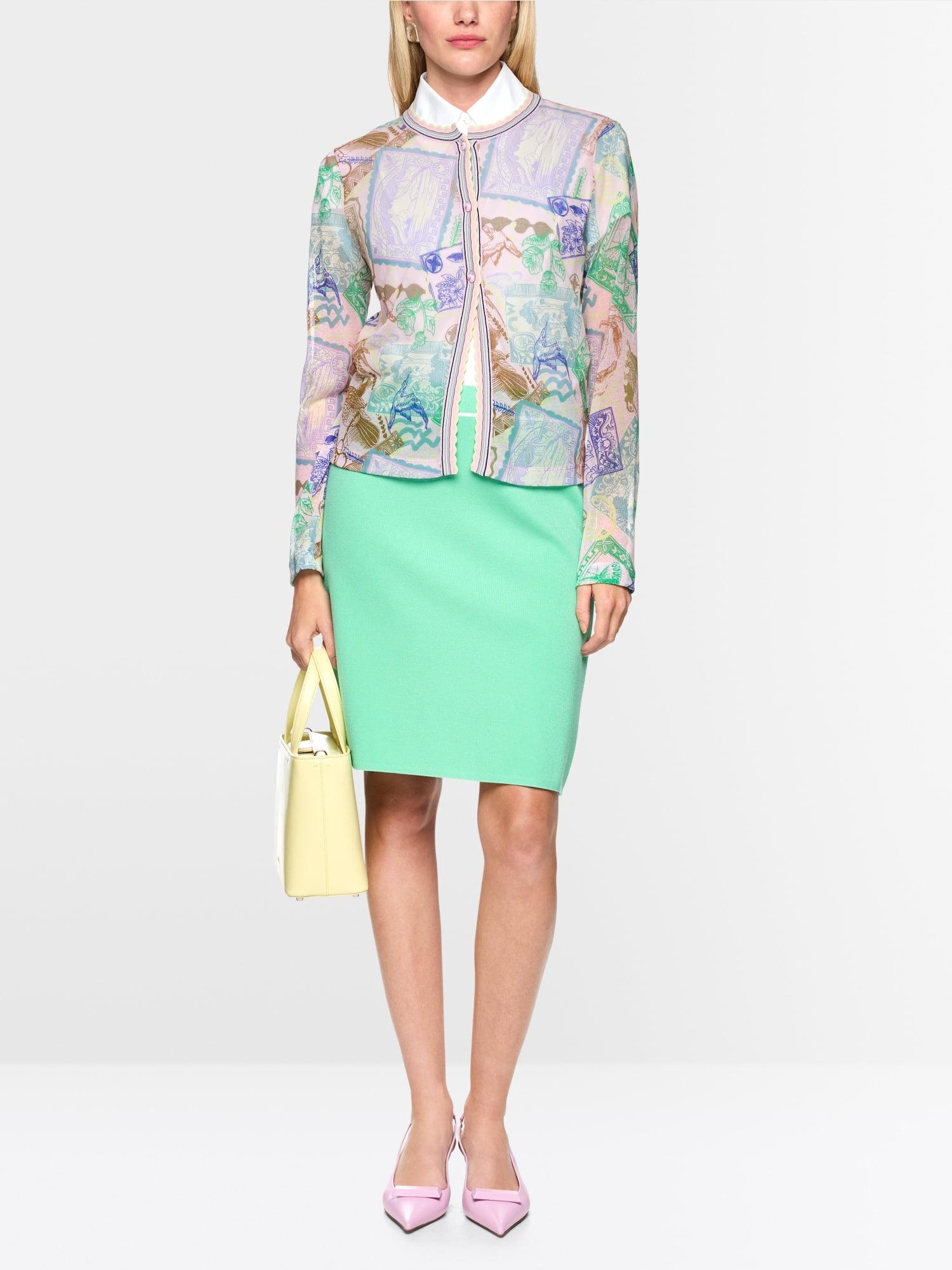‘Knitted in Germany’ printed cardigan