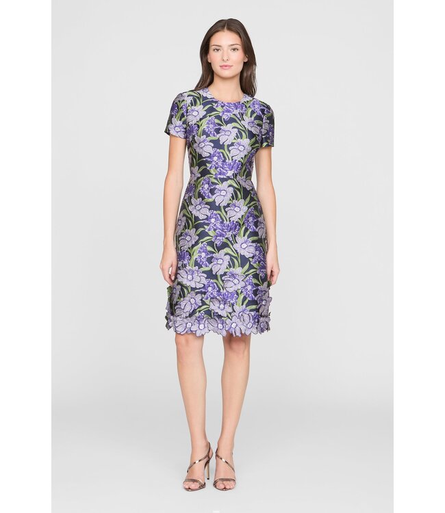 Theia Serenza Jacquard Dress