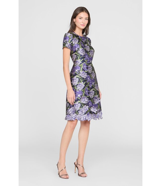 Theia Serenza Jacquard Dress